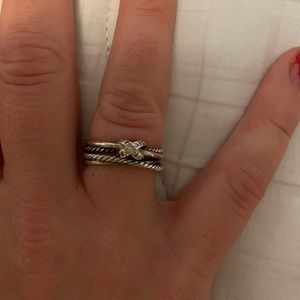 David Yurman X Collection Ring with Diamonds Size 7